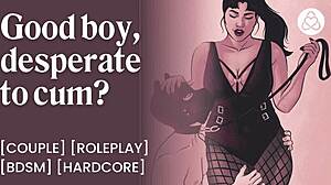 mistress fucks pet slave anal tail plug creampie