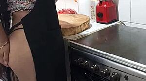 big ass milf masturbates in kitchen cooking dinner?