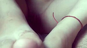 petite footjob leads to pussy masturbation and tit play