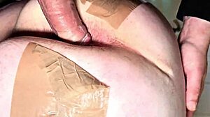 daddy fills mommy's hairy ass with hot anal creampie cumshot