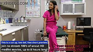 nurse misty addams gags deepthroat patient in latex gloves