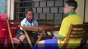 Argentinian Ass Gift After Brazil Loss Bent Over Doggystyle in Red Sheer