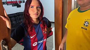 boyfriend blindfolds girlfriend for friend's doggystyle fuck to pay off soccer debt