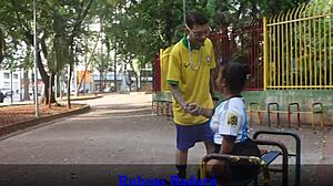 Argentinian Ass Gift After Brazil Loss Bent Over Doggystyle in Red Sheer