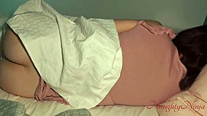 woke up next to stepsis rubbing pussy to steamy hentai