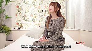 Japanese babe tastes bbc after street interview licks and rides