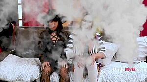 Pussyjuice Unleashed: Bikini Babes Ride Hard in Beetlejuice Garage Parody