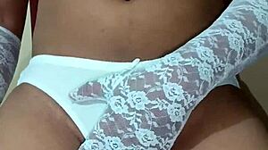 Thai Ladyboy Shemale in Erotic White Panty and Bra