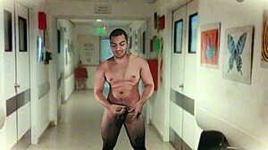 sexy caballero strokes his throbbing cock alone in hospital
