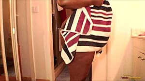 Big black cock guy eats redhead bbw pussy then fucks her hard