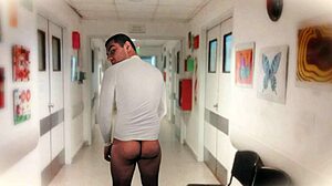 sexy caballero strokes his throbbing cock alone in hospital