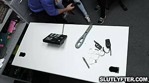 two officers lick busty latina teen shoplifter pussy then fuck