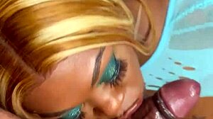 Ebony big ass quickie bathroom fuck sloppy blowjob