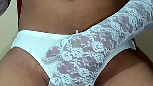 Thai Ladyboy Shemale in Erotic White Panty and Bra