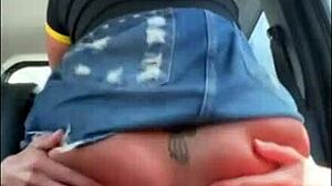 Brunette Brazilian Slut Sits on Cock Mid-Car Trip