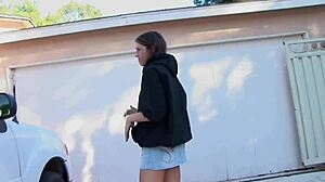 your 18+ teen stepdaughter craves riding big black cock outdoors