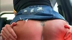 Brunette Brazilian Slut Sits on Cock Mid-Car Trip