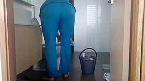 how does this busty maid keep her job with that huge ass?