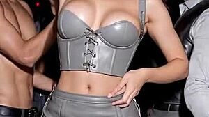 Filthy After-Work Leather Skirt Tease Boots Dancing Public Dirtiness!