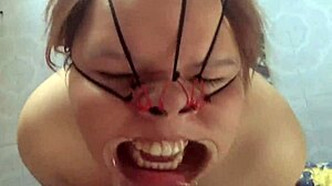 chubby latina bound facefucked bukkake cum dripping nose