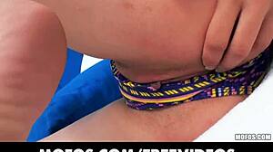 redhead latina babe slips bikini aside while sunbathing publicly, teases gaping pussy