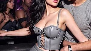 Filthy After-Work Leather Skirt Tease Boots Dancing Public Dirtiness!