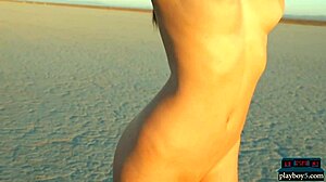 Brunette Teen Willa Prescott Strips Big Naturals Outdoors Tease