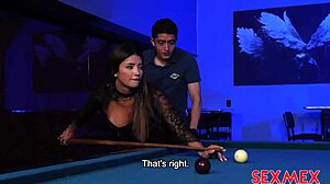 Sexmex Hottie Salome Gil Masters Pool Stick with Big Tits Bounce