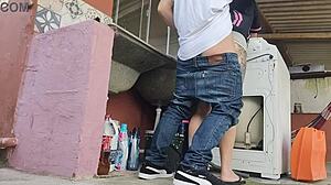 Housewife tempts technician while husband stays away