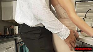 blonde babe drains cum for creampie thanksgiving filling