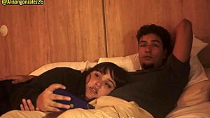 Watching movie with stepdad, accidentally deepthroat his cock almost caught