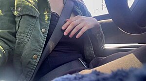European Stepmom Artemisia Love Flashes Big Tits in Hot Solo Car Ride Slow Mo