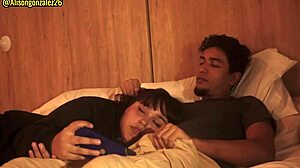 Watching movie with stepdad, accidentally deepthroat his cock almost caught