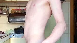 Lanatuls spreads narrow ass and clit as skinny anal slave whore gets faggot fucked