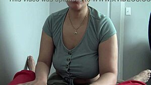 big natural titted wife teases stepson's cock till he leaks precum