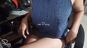 asian amateur bares shaved pussy and gropes