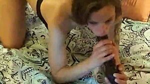 Lacy Summers Teases Petite Ass With Monster Dildo On Webcam