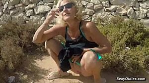 big tits milf pisses everywhere outdoors and shower in hot compilation! 🚿💦