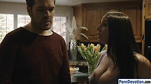 Huge Knockers ANGELA WHITE DEEPTHROATS In Garage