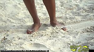 Giggles' Bare Feet Get Sandy In Beach Tickling Backstage