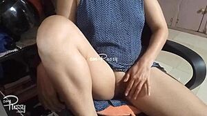 asian amateur bares shaved pussy and gropes