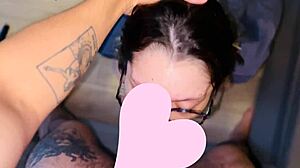 Nerdy Girl's Sloppy Deepthroat Gagging Ball Lick