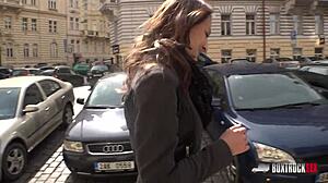 kate ross tastes monster cock during public outdoor massage fuck