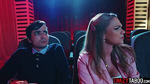 can you believe horny petite teen athena faris fucks her boyfriend rough in the cinema?