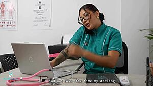 Slutty doctor mariana martix uses patient angel cruz for anal cum