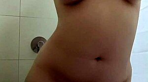 nicole's plump chubby ass and fat pussy lips glisten wet in shower