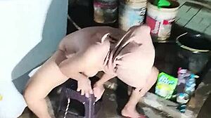 arab housewife jilbab masturbates with big tits dildo