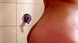 nicole's plump chubby ass and fat pussy lips glisten wet in shower