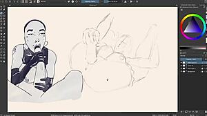 EBONY BIG TITTIES OILED UP WITH DILDO TOYS ON ASS PUSSY