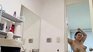 nicole's plump chubby ass and fat pussy lips glisten wet in shower